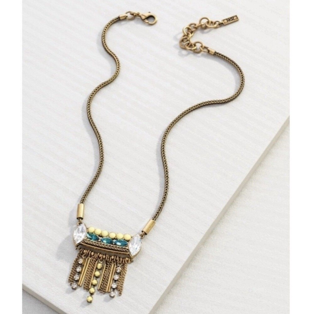 SILPADA “Neon Fringe” Necklace - Brass/Swarovski Crystal - KRN0066 - NWT
